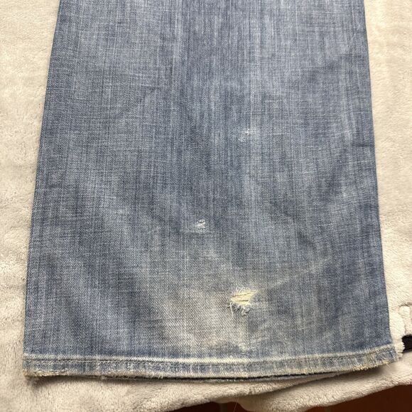 Hudson Jeans Men's Briggs Straight Fit Jeans Size 38 Light Wash Distressed USA - Picture 3 of 9